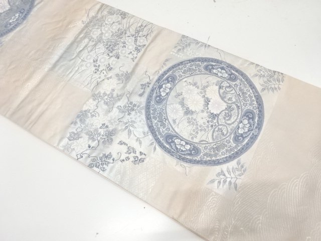 JAPANESE FUKURO OBI / WOVEN FLORAL PLANTS